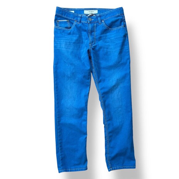 Atelier Gardeur Blue Dyed Bill Modern Fit Pants Altered - Picture 1 of 9